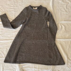 Pomander Place Girls' Charcoal Gray Knit A-Line Dress